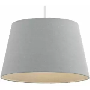 Loops - 10' Inch Round Tapered Drum Lamp Shade Grey Linen Fabric Cover Simple Elegant