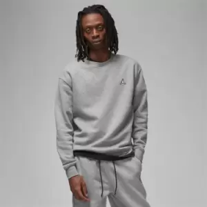 Jordan J Essential Fleece Crewneck, Carbon Heather/White, Male, Crewnecks, DQ7520-091