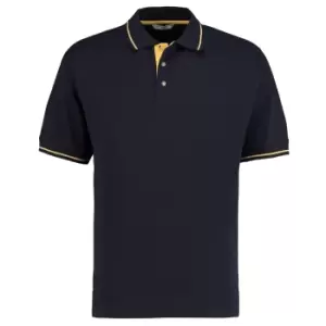 Kustom Kit Mens St. Mellion Mens Short Sleeve Polo Shirt (XS) (Black/Yellow)