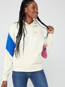 Nike NSW Colourblock Pullover Hoodie - Off White , Off White, Size 2XL, Women