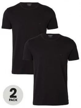 Emporio Armani 2 Pack Cotton Regular Fit T-Shirts Black Size S Men