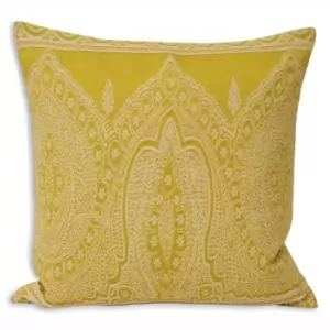 Paisley Printed Cushion Yellow, Yellow / 50 x 50cm / Polyester Filled