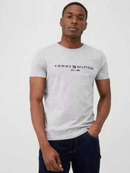 Tommy Hilfiger Core Logo T-Shirt - Grey, Size L, Men