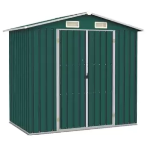 Vidaxl Garden Shed Green 205x129x183cm Galvanised Steel