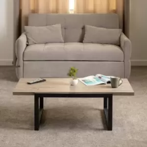 Selma Coffee Table in Medium and Black Oak Effect Finish