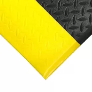 Orthomat Diamond Anti-fatigue Mat - Black/Yellow 0.6M X 0.9M