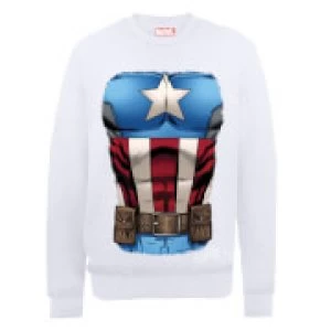 Marvel Avengers Assemble Captain America Chest Sweatshirt - White - XL