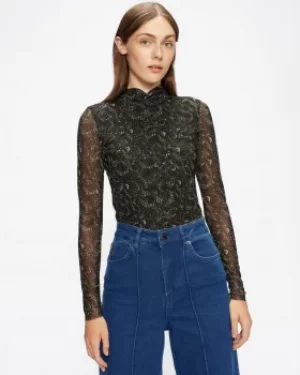 Mesh Cross Neck Top