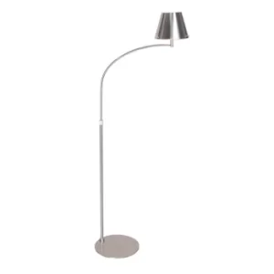 Jin Floor Lamp With Tapered Shade Satin Nickel