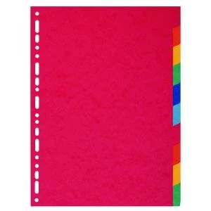 Exacompta Recycled 10-Part Dividers 225gm A4 Maxi Bright Multi 2110E