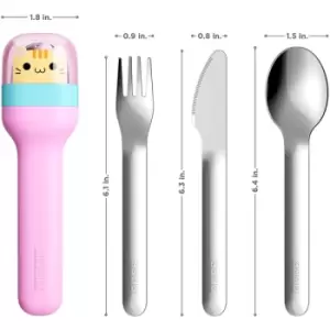 Zoku Kids Pocket Utensil Set - Kitty Kitty