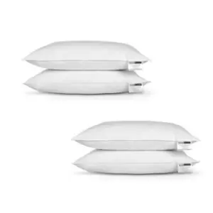 Duck Feather Pillow x 4 - White - Homescapes