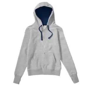 SG Ladies/Womens Contrast Hooded Sweatshirt / Hoodie (XS) (Light Oxford/Navy)