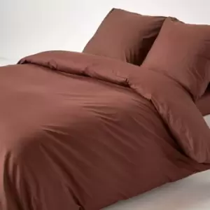 Chocolate Continental Egyptian Cotton Duvet Cover Set 200 Thread Count, 155 x 220cm - Chocolate - Chocolate - Homescapes