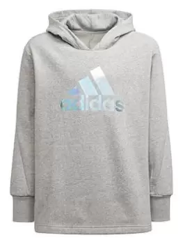 adidas Older Girls Move Hoodie - Grey Heather, Grey Heather, Size 13-14 Years, Women