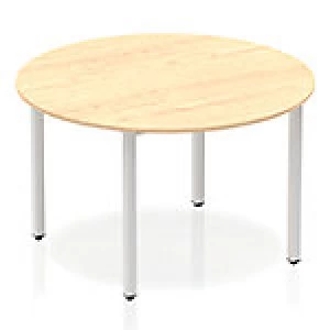 Impulse Circle Table 1200 Maple Box Frame Leg Silver