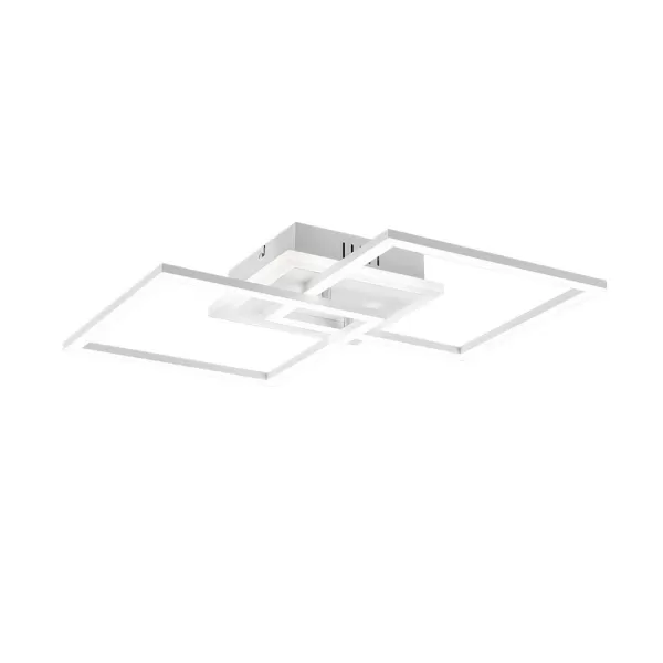 Venida Modern 57cm LED Square Semi Flush Light White Matt 4000K