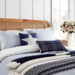 Helena Springfield Ticking Stripe Single Duvet Cover Set, Blue