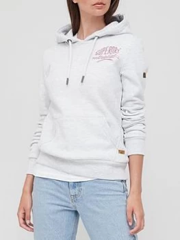 Superdry Glitter Sparkle Hoodie - Grey, Size 8, Women