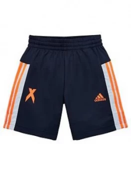 Boys, Adidas Youth X Short, Navy/Orange, Size 11-12 Years