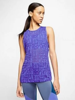 Nike Training Pro Jsut Do It Burnout Tank Top - Violet