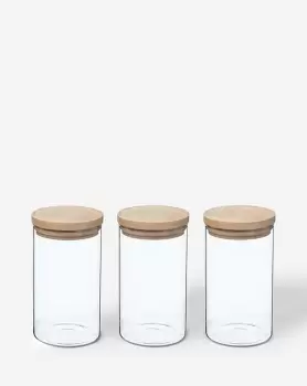 Set of 3 1000ml Glass Storage Jars