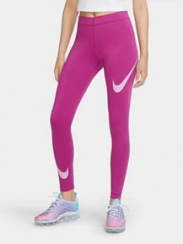 Nike NSW Leg-A-See Swoosh Leggings - Cerise, Size L, Women