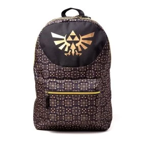 Nintendo - Legend Of Zelda All-Over Pattern Print Backpack - Gold/Black