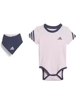 adidas Favourites Baby Girls 3 Stripe All In One - Light Pink, Size 3-6 Months, Women