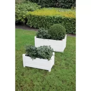 Fallen Fruits Set of 2 Cream Rectangular Planters