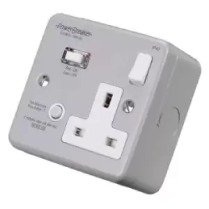 Powerbreaker 13A 1 Gang 10Ma Rcd Type A Passive Metal Clad Socket - K21-MP10