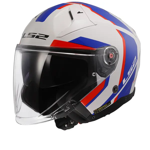 LS2 OF603 Infinity II Focus White Blue Red 06 Jet Helmet Size S