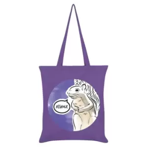 Cute But Abusive Asshole Tote Bag (One Size) (Violet/White/Black)