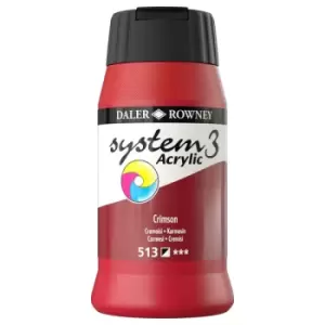 Daler Rowney System 3 Acrylic Paint Crimson (500ml)