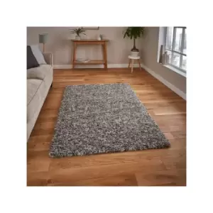 Think Rugs Vista 3547 Shaggy Rug, Silver, 240 x 340 Cm