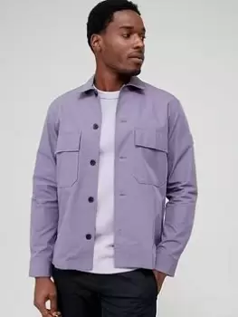 Calvin Klein Cotton Nylon Overshirt - Purple, Size 2XL, Men