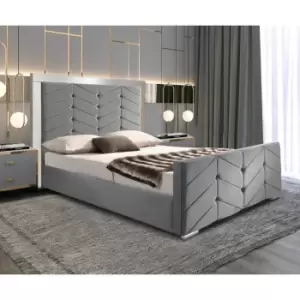 Marisa Bed Super King Plush Velvet Grey