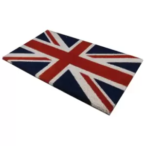 JVL Union Jack Door Mat (1.5cm x 70cm x 40cm) (Navy/Red/White)