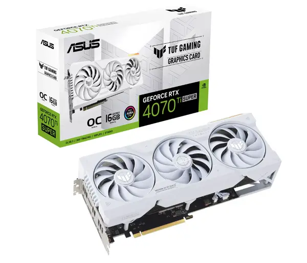 ASUS TUF Gaming GeForce RTX 4070 Ti SUPER 16GB GDDR6X White OC Edition Graphics Card