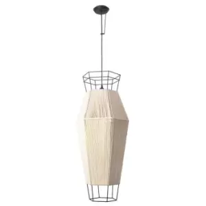 Legato 1 Light Wall / Ceiling Pendant Black, Beige, E27