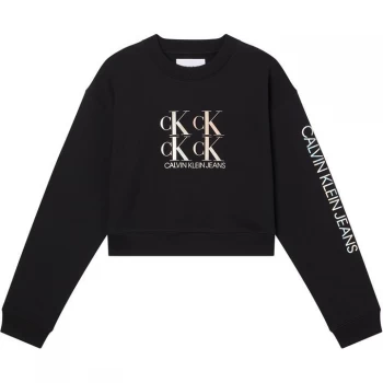 Calvin Klein Jeans Shine Logo Crew Sweater - BEH CK BLACK