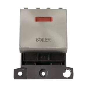 Click Scolmore MiniGrid 20A Double-Pole Ingot & Neon Boiler Switch Satin Chrome - MD023SC-BL