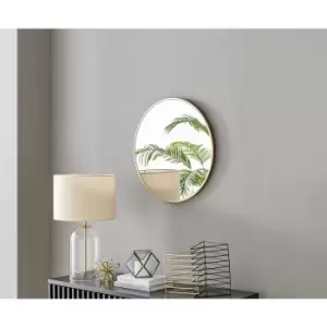 Furniturebox Emma 60cm Round Art Deco Gold Frame Wall Mirror Hallway Living Room Dining Room Bedroom