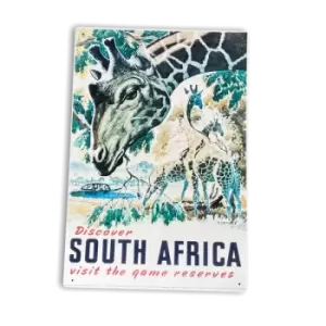 Retro Travel Advertising, Visit South Africa Vintage Metal Sign