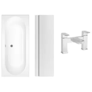 1700 x 700 Burford Double Ended Round Bath with Front Panel and Como Bath Filler