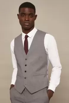 Mens Tailored Fit Light Grey Essential Suit Waistcoat