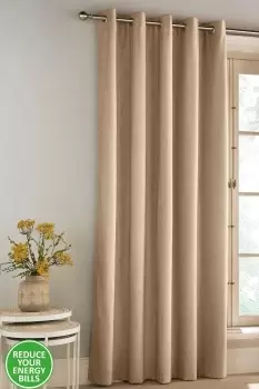 100% Blackout Thermal Velvet/Chenille Eyelet Door Curtain Single 66 x 84" (168x214cm)