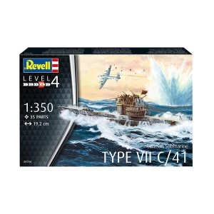 German Submarine Type VII C/41 1:350 Revell Model Kit