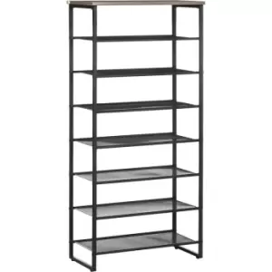 HOMCOM Shoe Rack, 8-tier Shoe Storage Shelf for 21-24 Pair Shoes for Entryway - Black