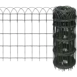 Garden Border Fence Powder-coated Iron 10x0.65 m vidaXL - Green